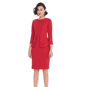 ALANTINO WORK OFFICE PEPLUM SILHOUETTE DRESS